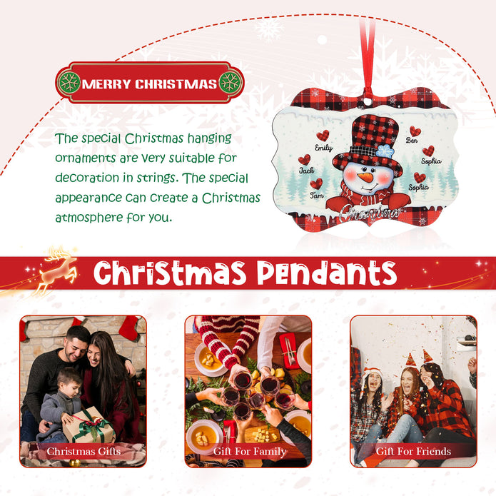 Personalised Snowman Christmas Ornament - handmade