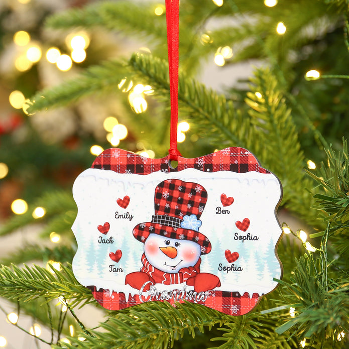 Personalised Snowman Christmas Ornament - handmade