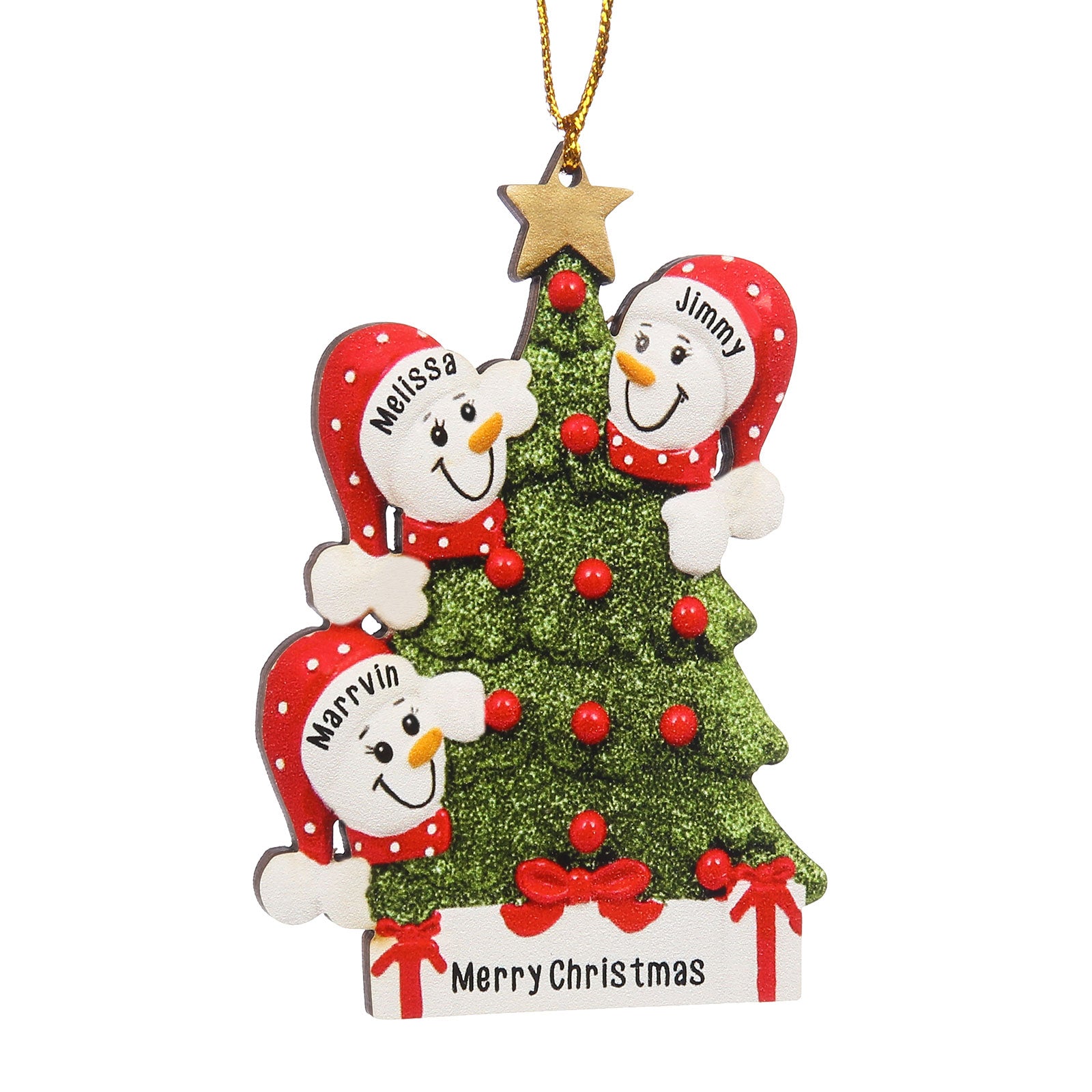 Personalised Snowman Christmas Ornament - handmade