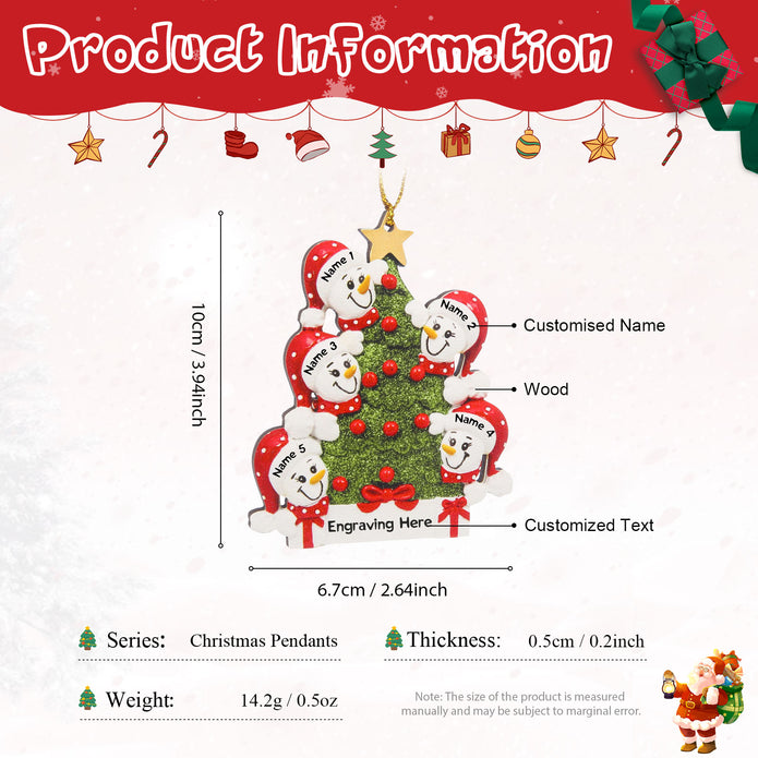 Personalised Snowman Christmas Ornament - handmade