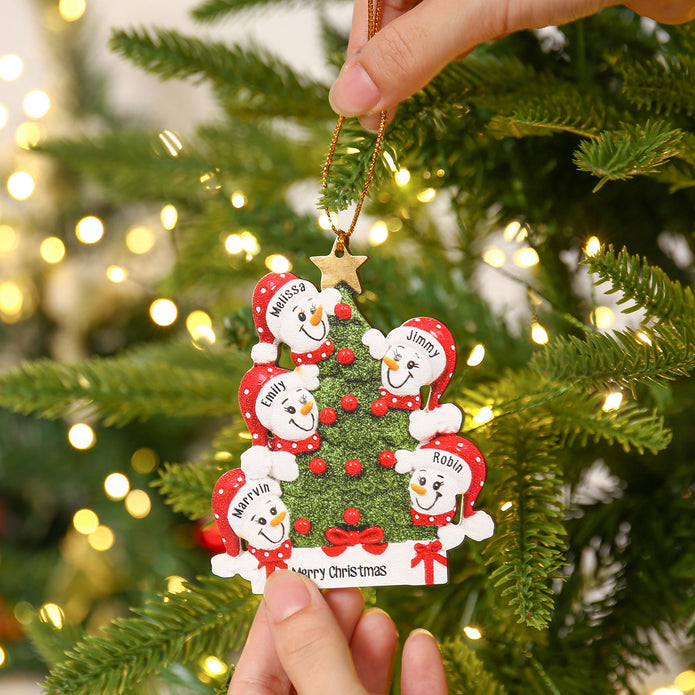 Personalised Snowman Christmas Ornament - handmade