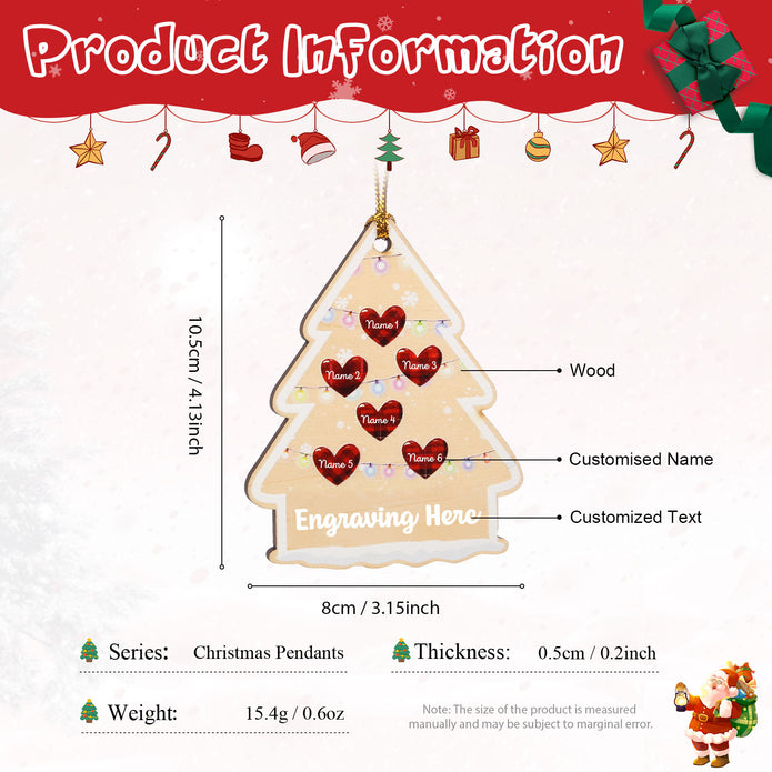 Personalised Heart Christmas Tree Ornament - handmade