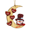 Personalised Heart & Moon Snowman Ornament - handmade