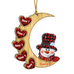 Personalised Heart & Moon Snowman Ornament - handmade