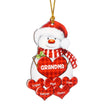 Personalised Snowman Heart Christmas Ornament - handmade