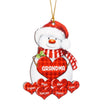 Personalised Snowman Heart Christmas Ornament - handmade