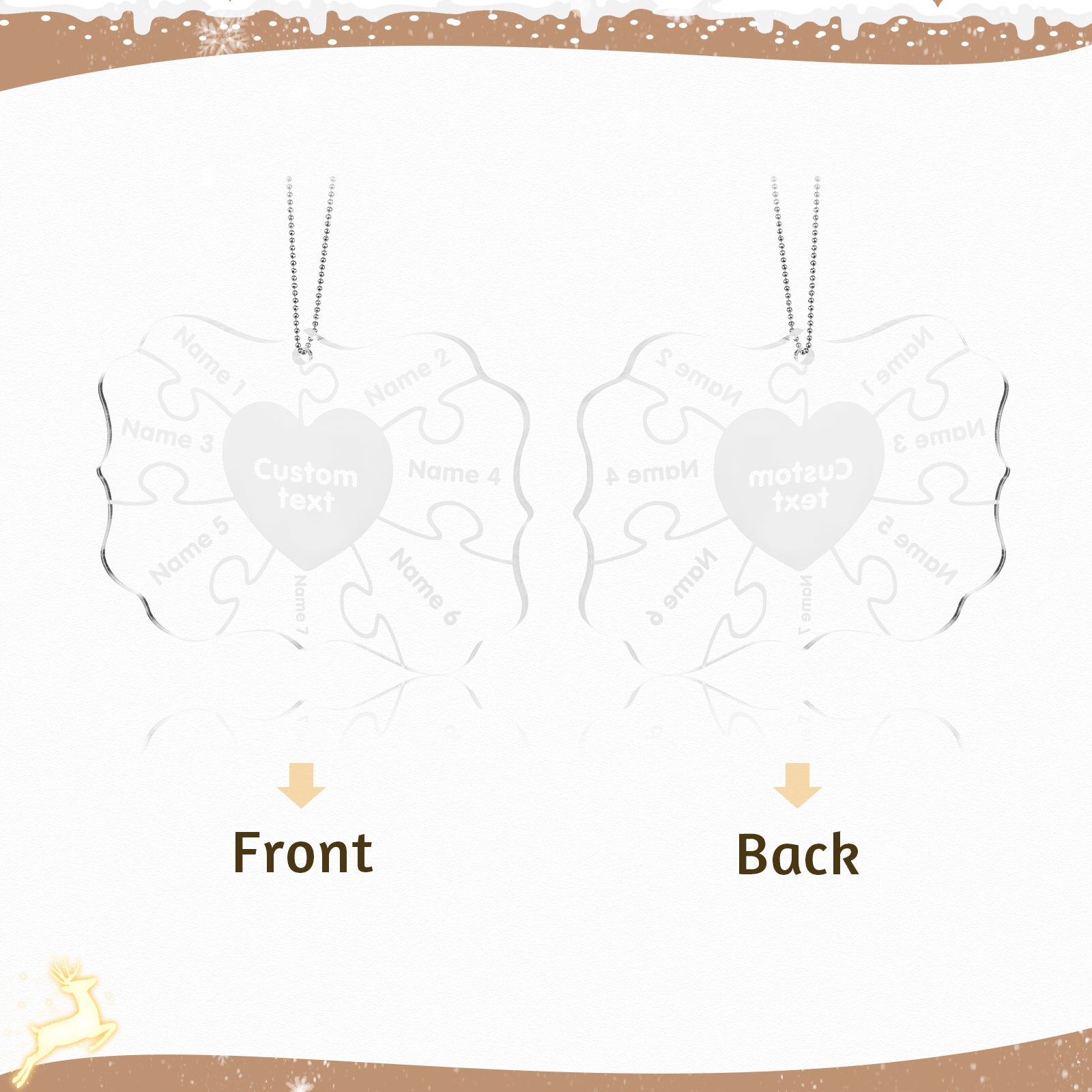 Personalised Puzzle Christmas Ornament - handmade