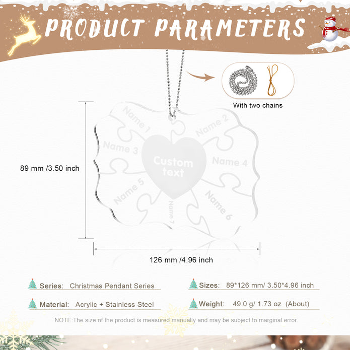 Personalised Puzzle Christmas Ornament - handmade