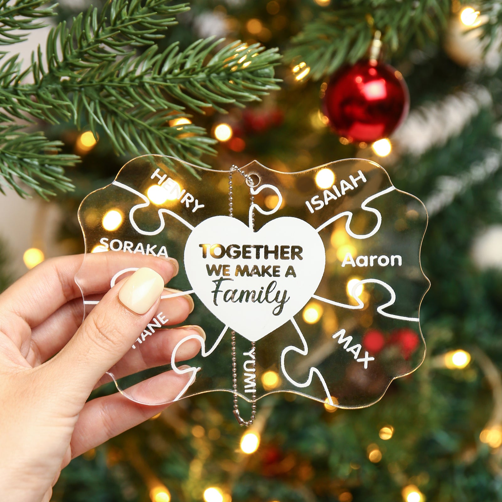 Personalised Puzzle Christmas Ornament - handmade
