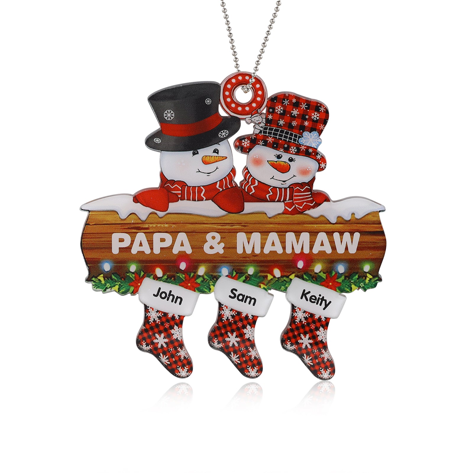 Personalised Snowman Christmas Ornament - handmade