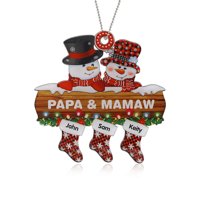 Personalised Snowman Christmas Ornament - handmade