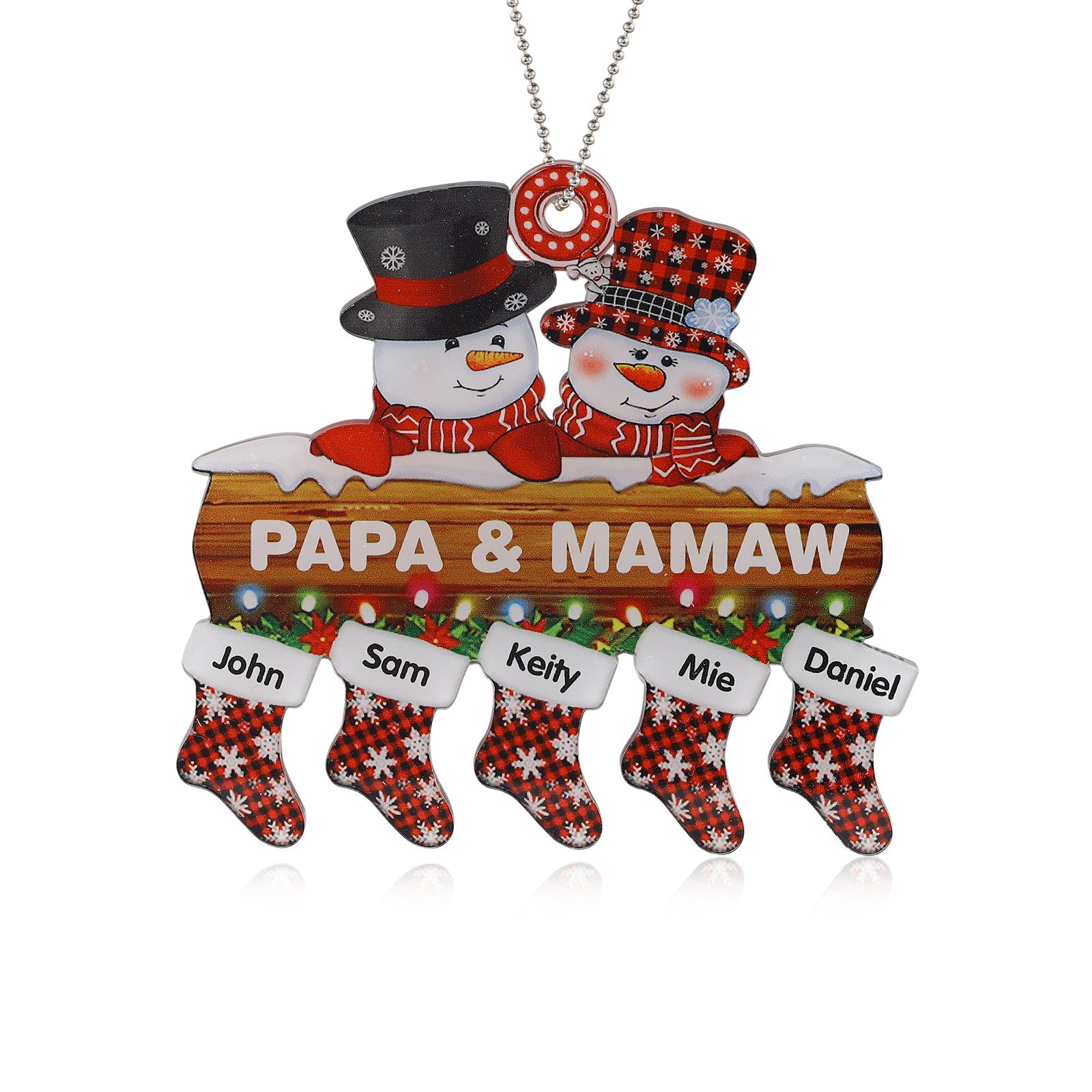 Personalised Snowman Christmas Ornament - handmade