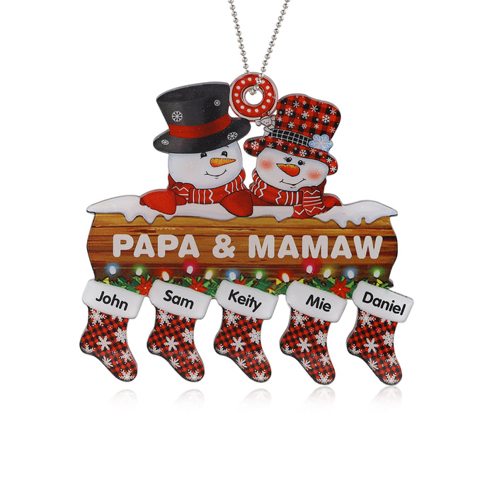 Personalised Snowman Christmas Ornament - handmade