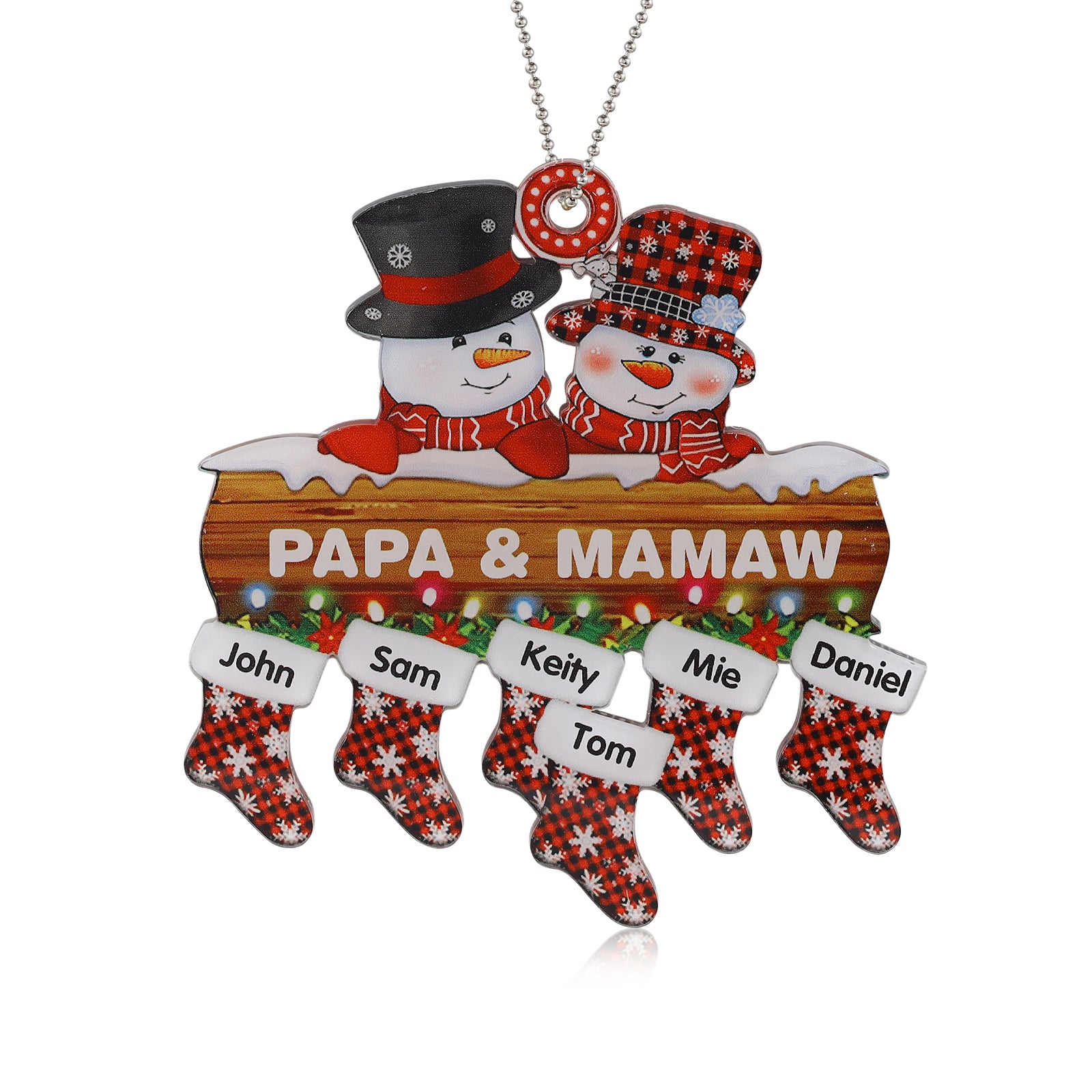 Personalised Snowman Christmas Ornament - handmade