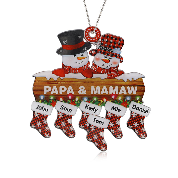 Personalised Snowman Christmas Ornament - handmade