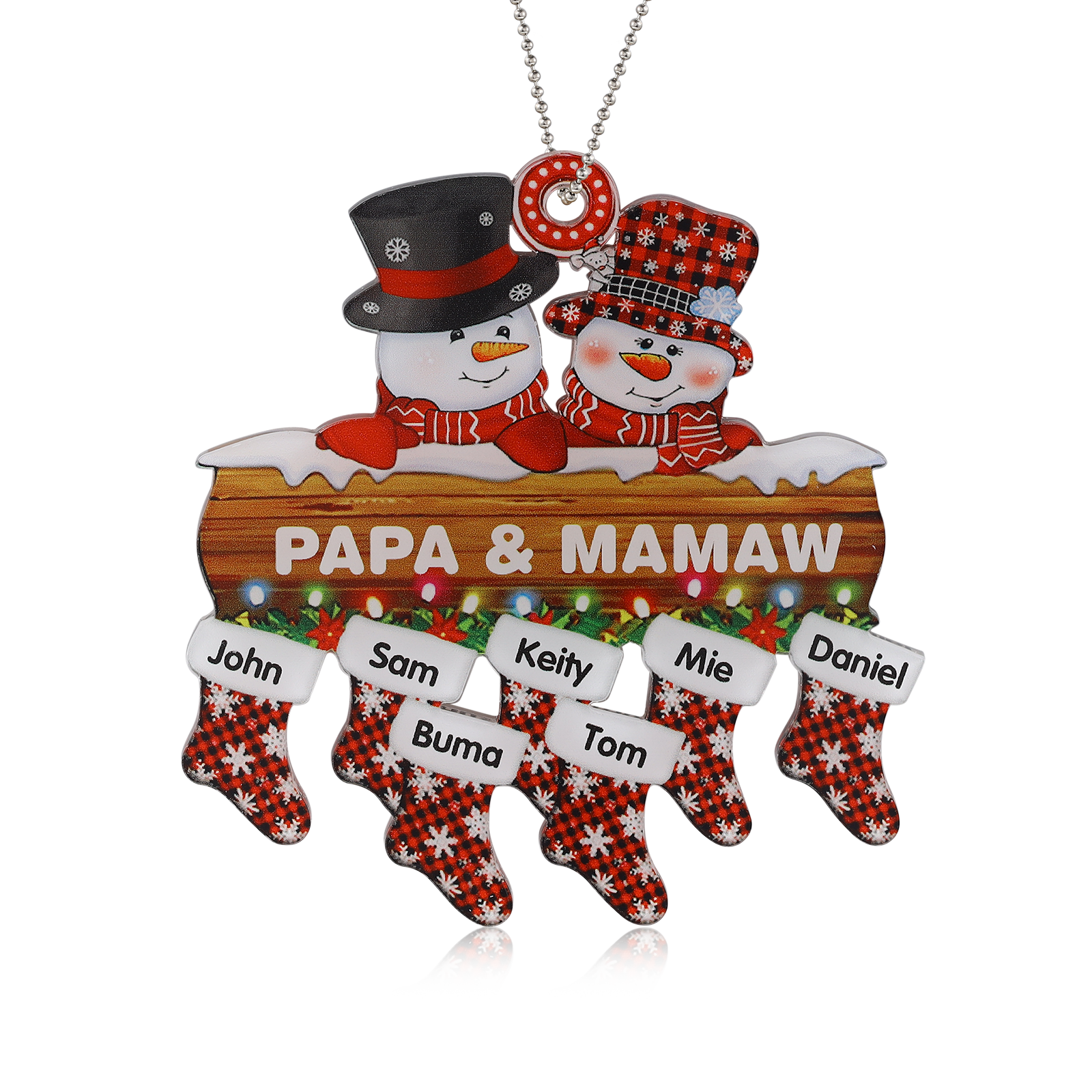 Personalised Snowman Christmas Ornament - handmade