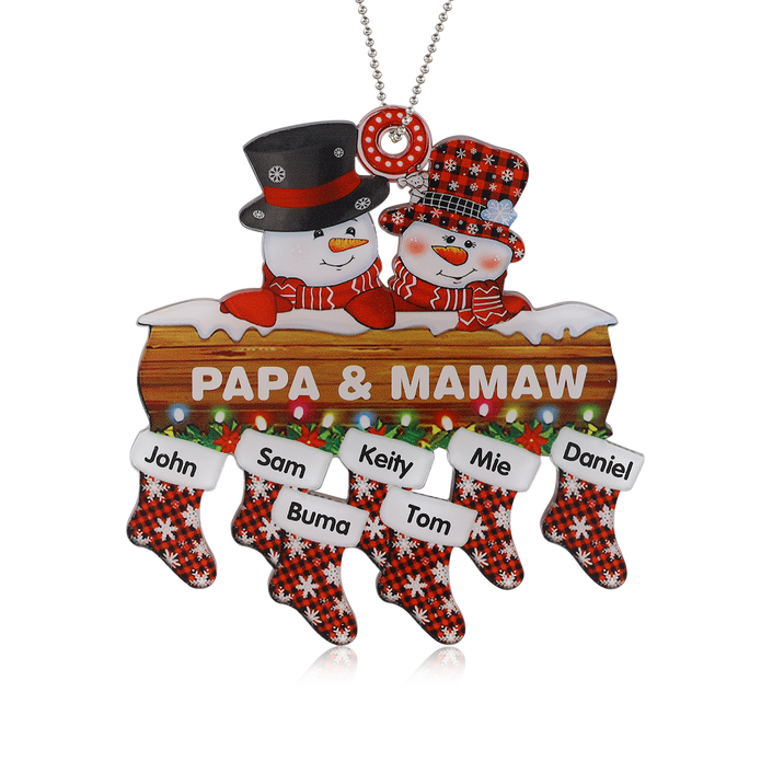 Personalised Snowman Christmas Ornament - handmade