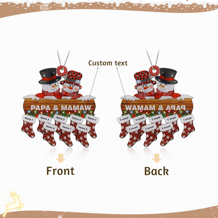 Personalised Snowman Christmas Ornament - handmade