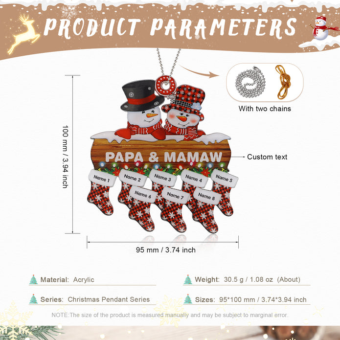 Personalised Snowman Christmas Ornament - handmade