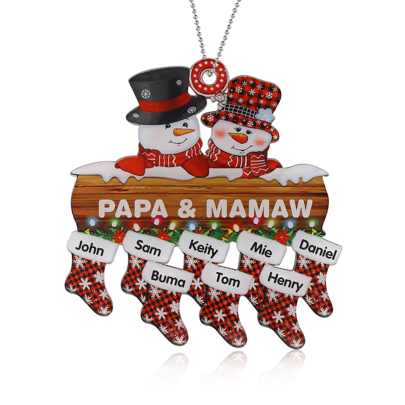 Personalised Snowman Christmas Ornament - handmade