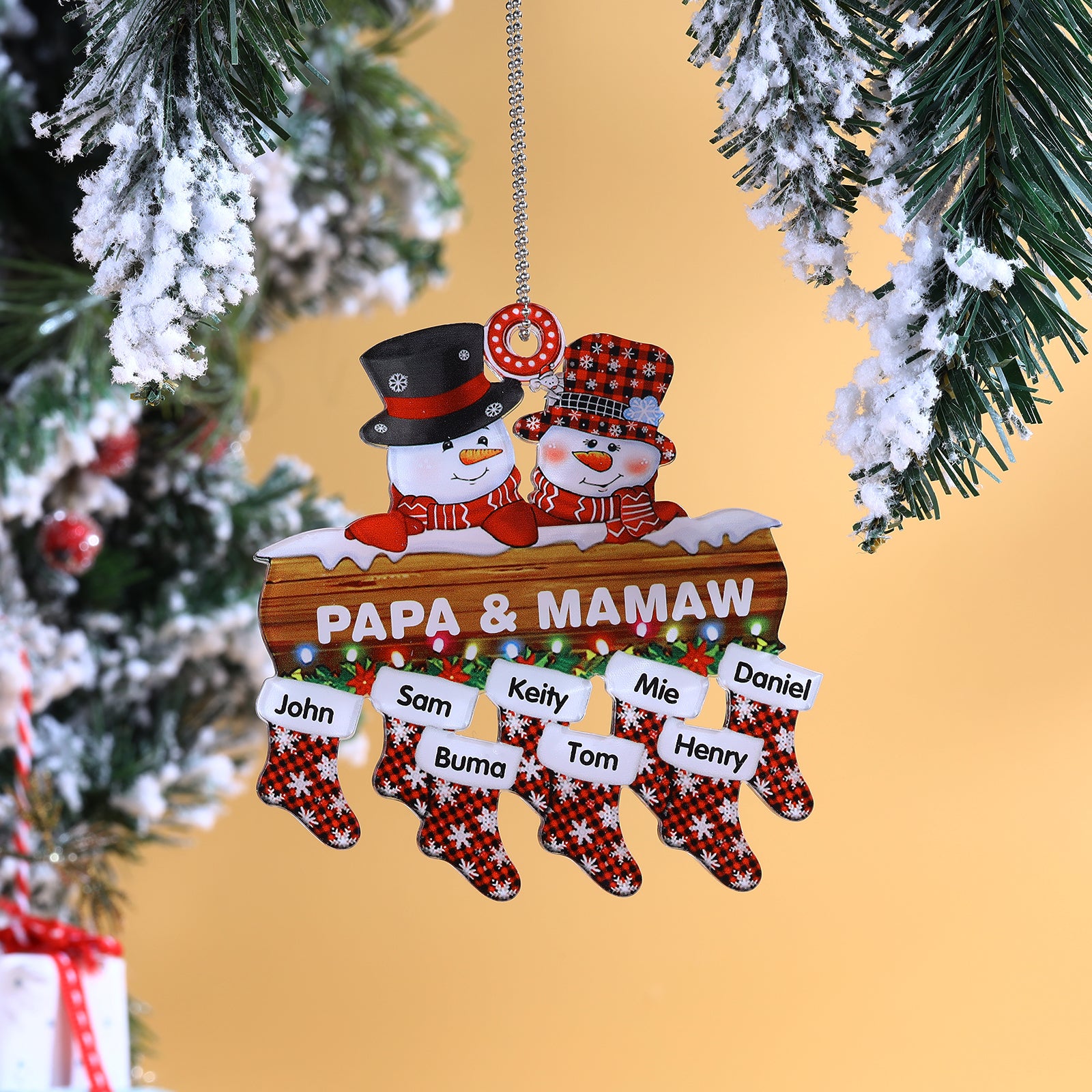 Personalised Snowman Christmas Ornament - handmade
