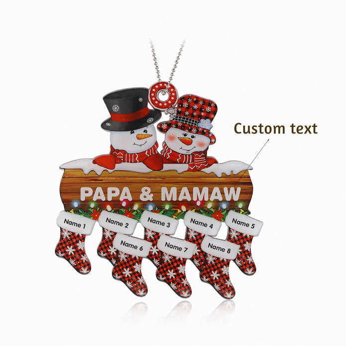 Personalised Snowman Christmas Ornament - handmade