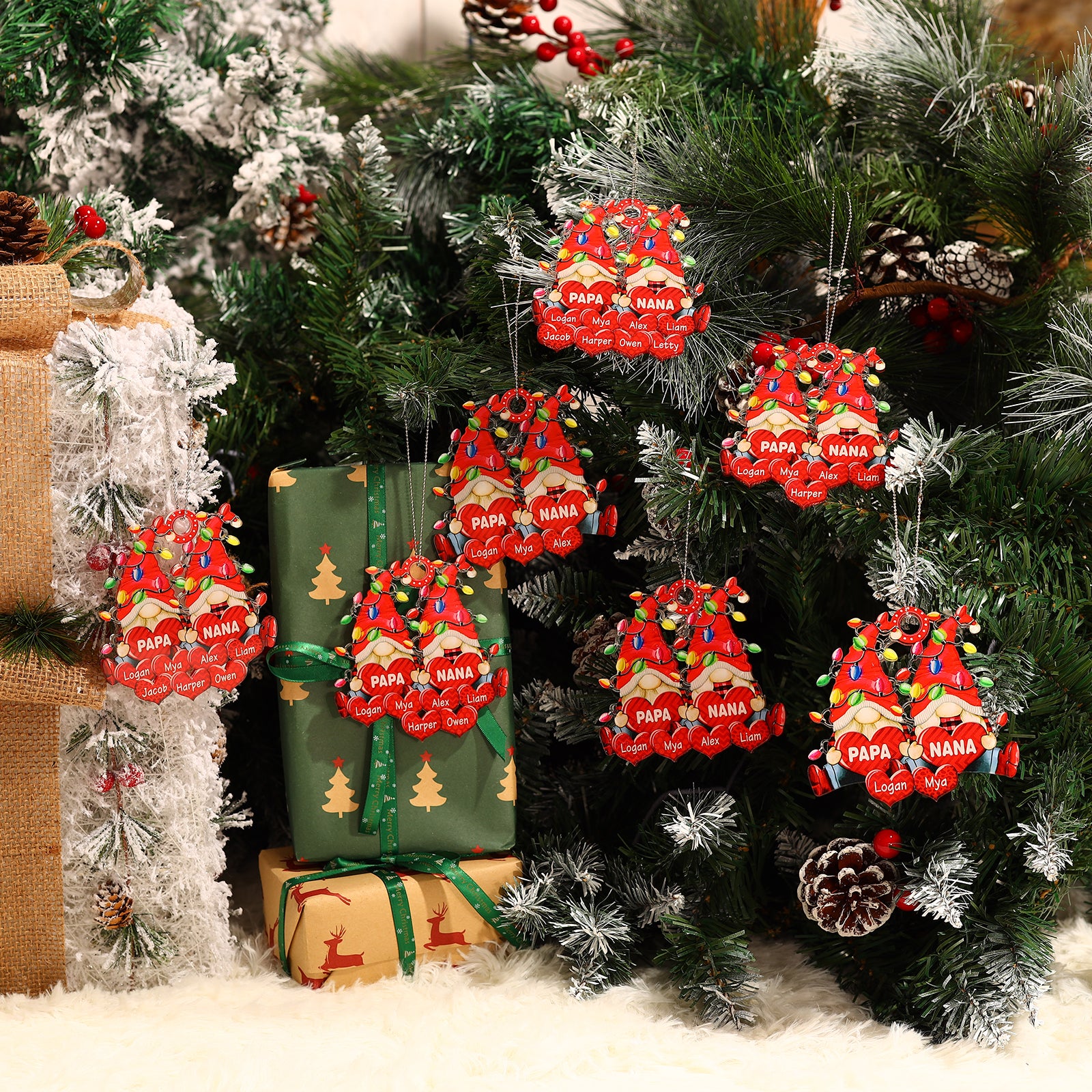 Personalised Santa Claus Heart Ornament - handmade