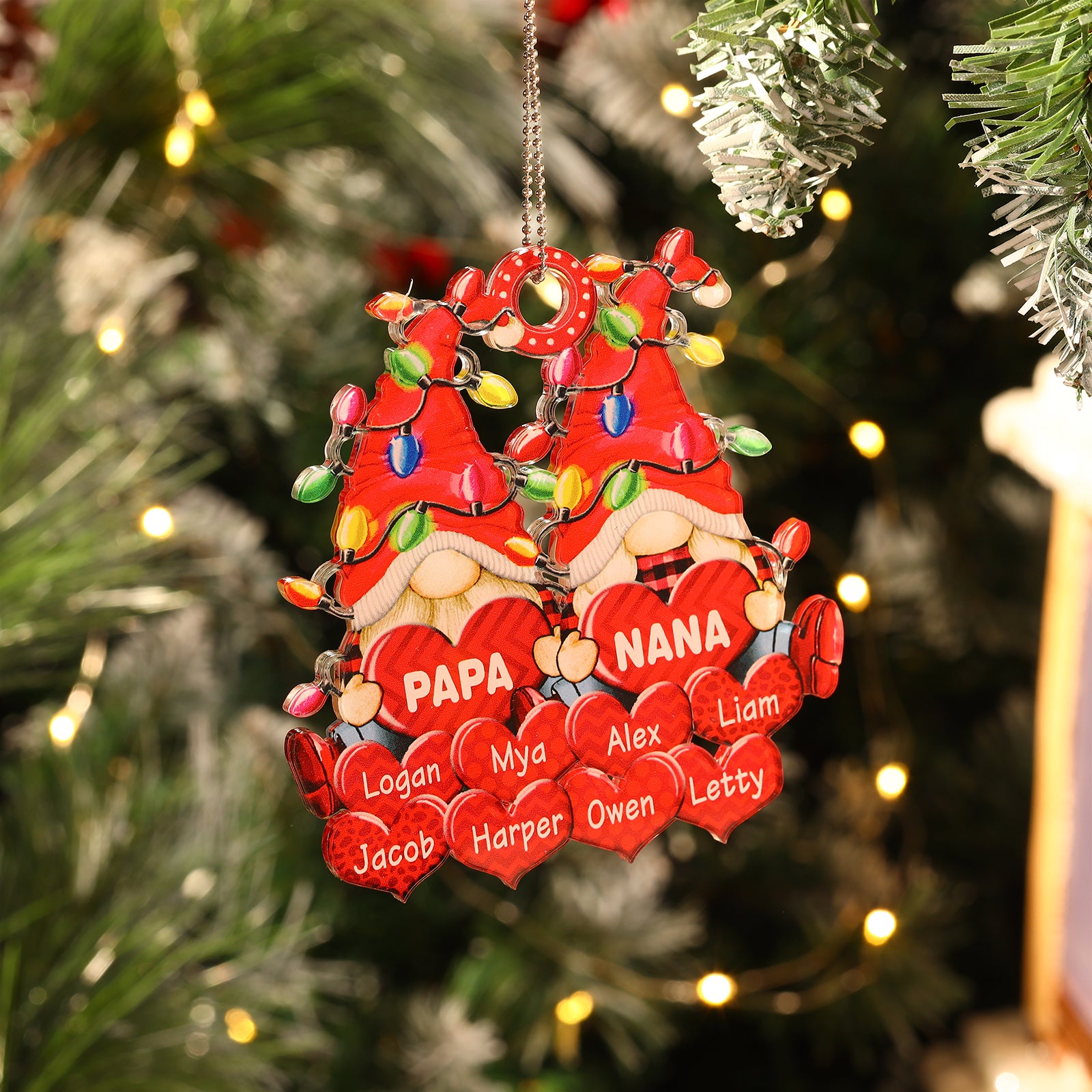 Personalised Santa Claus Heart Ornament - handmade
