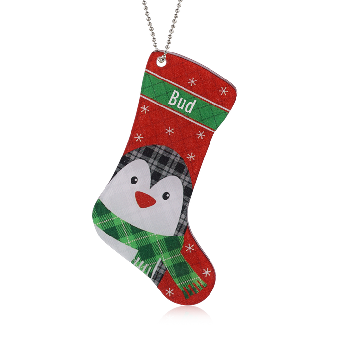 Personalised Christmas Sock Ornament - handmade