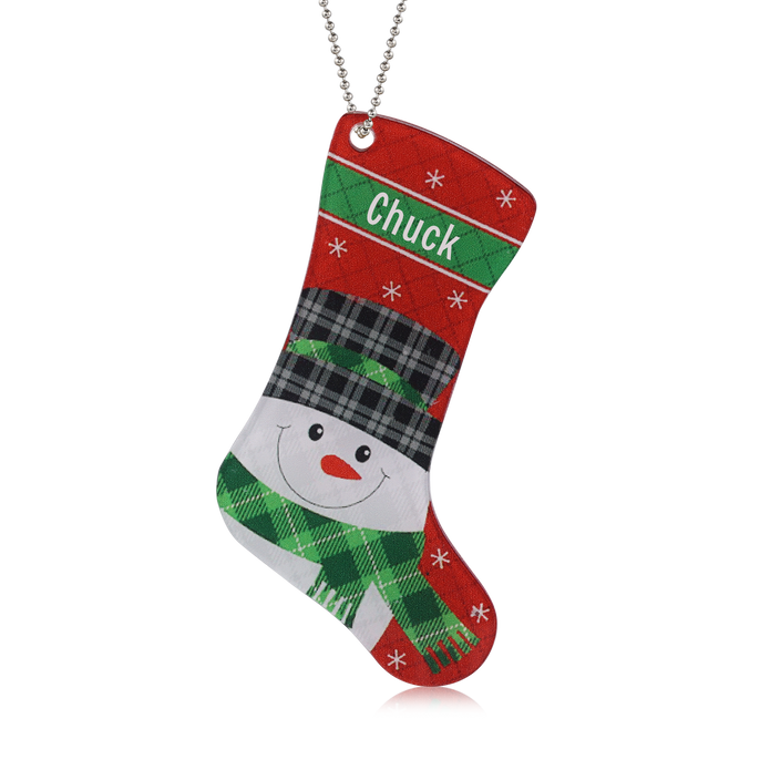 Personalised Christmas Sock Ornament - handmade