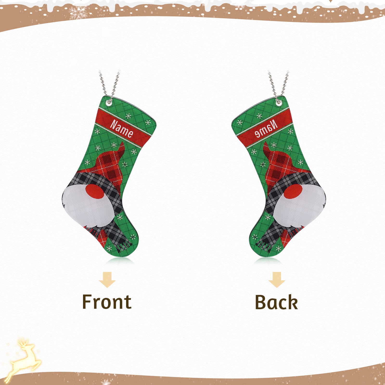 Personalised Christmas Sock Ornament - handmade