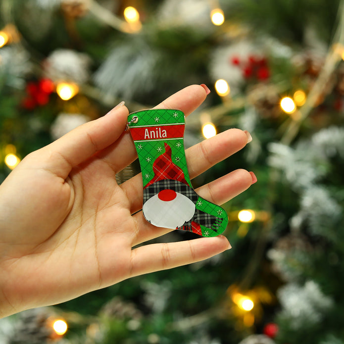 Personalised Christmas Sock Ornament - handmade