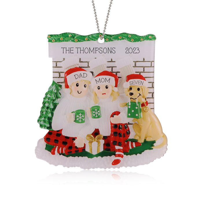 Personalised Family Christmas Ornament - handmade