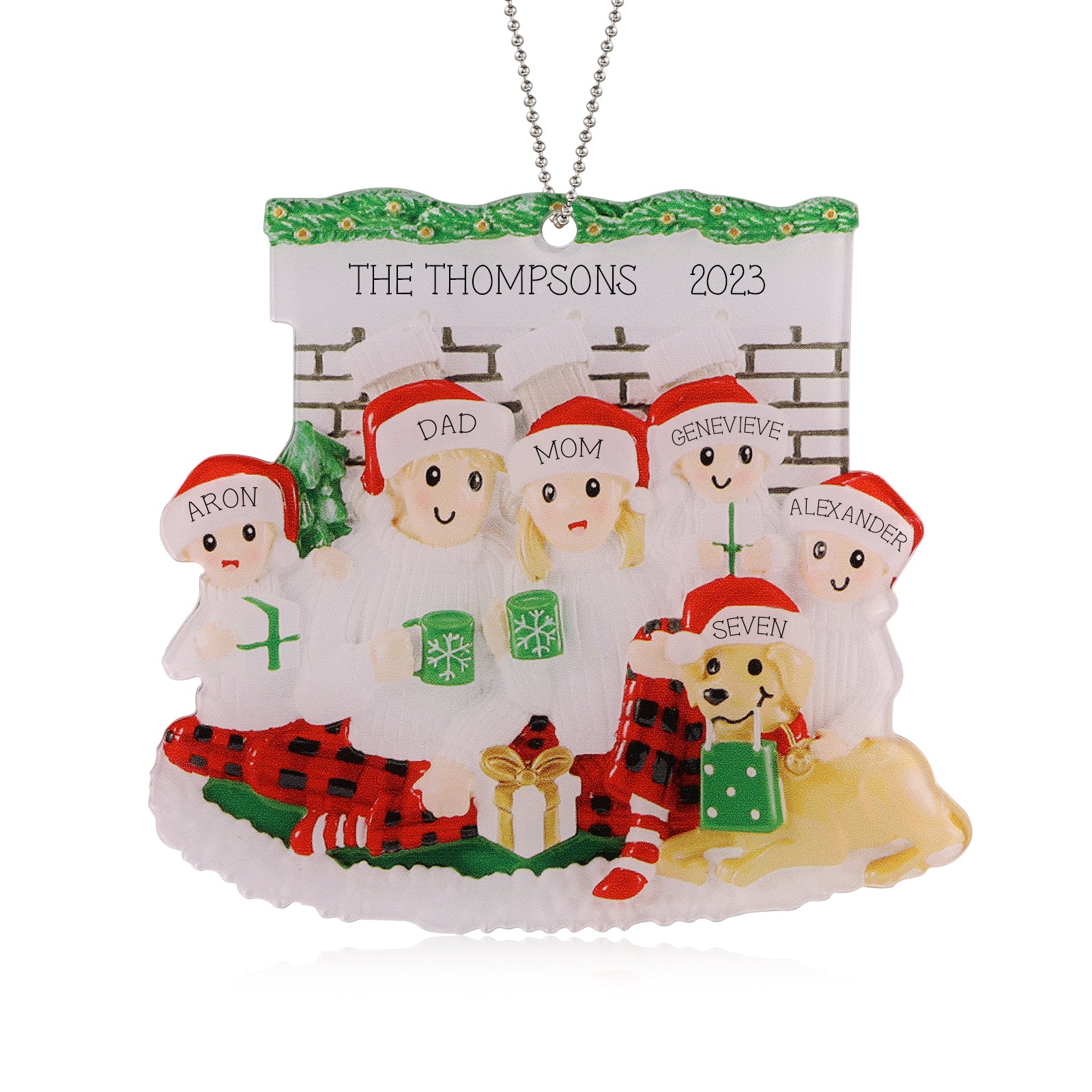 Personalised Family Christmas Ornament - handmade