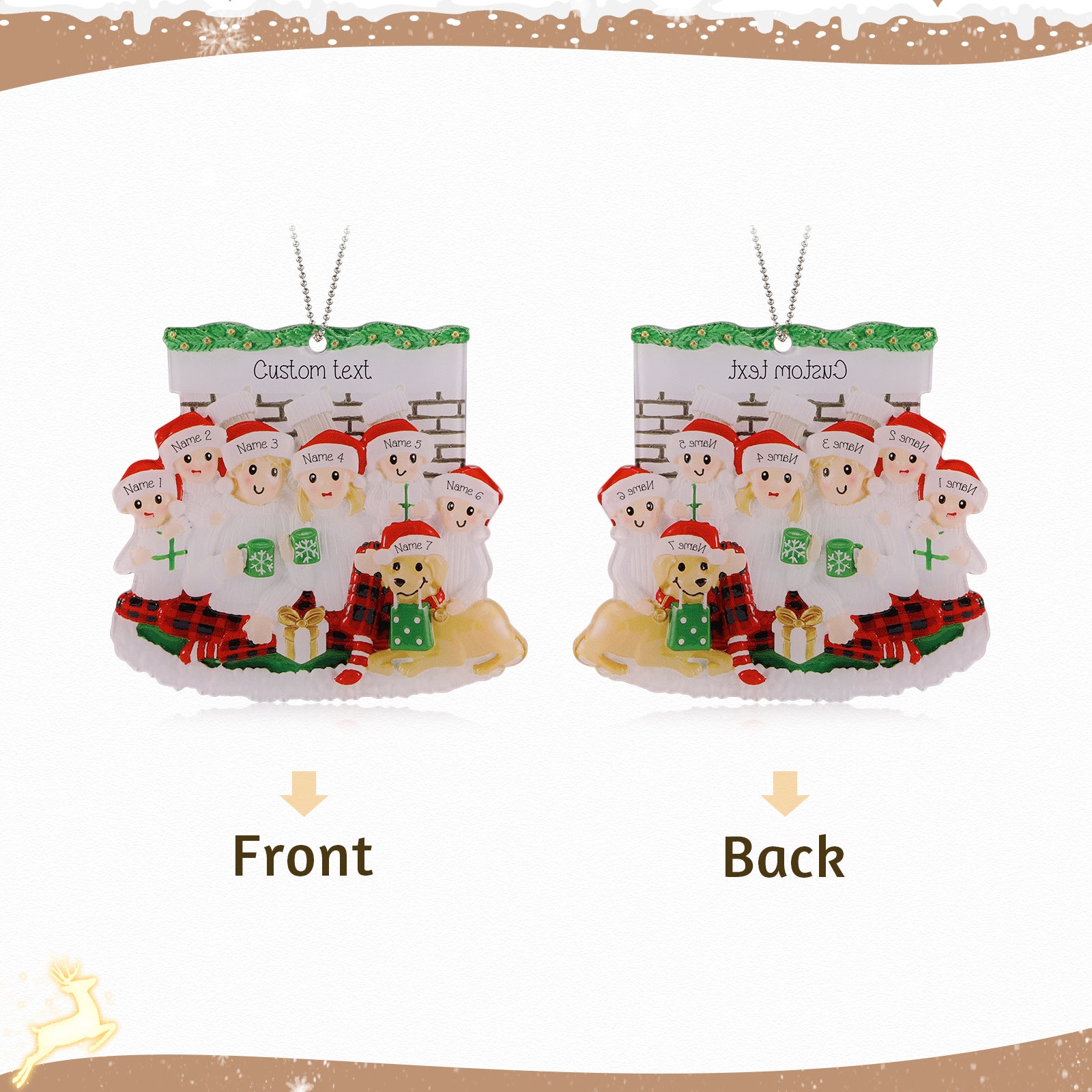 Personalised Family Christmas Ornament - handmade