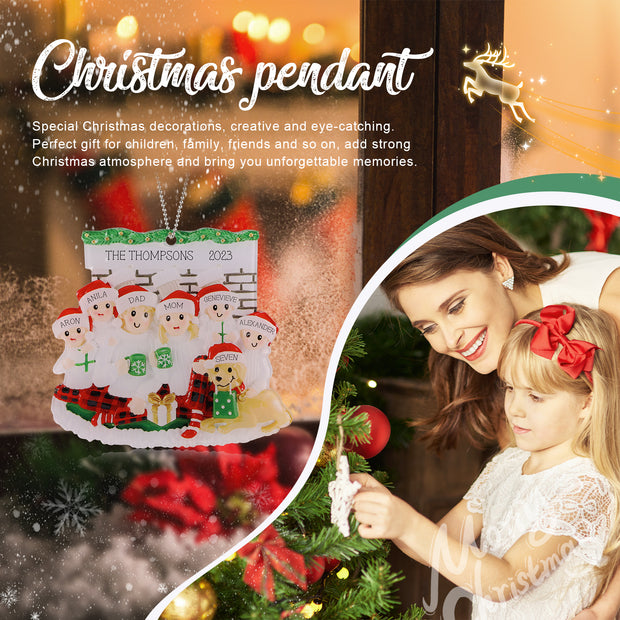 Personalised Family Christmas Ornament - handmade