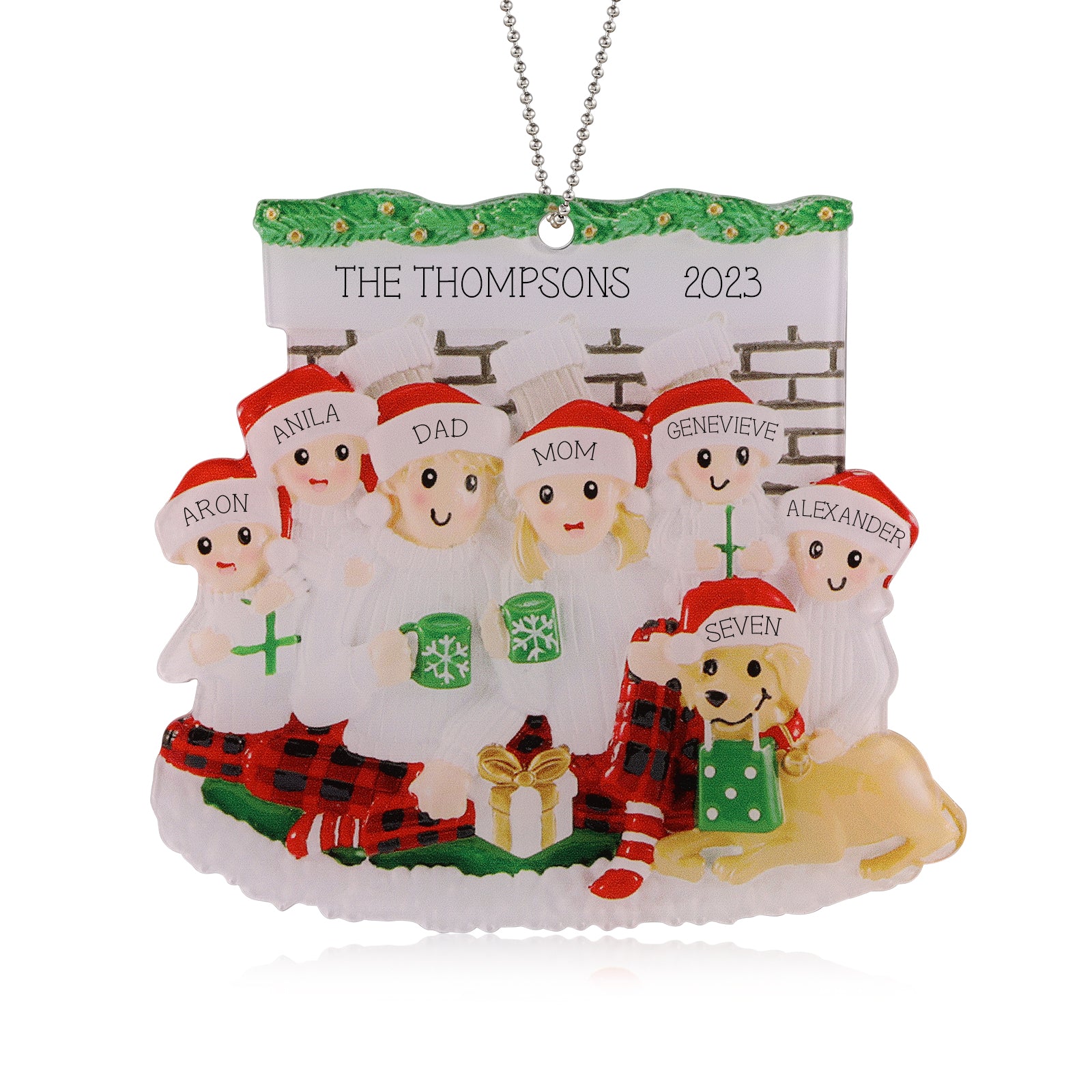 Personalised Family Christmas Ornament - handmade