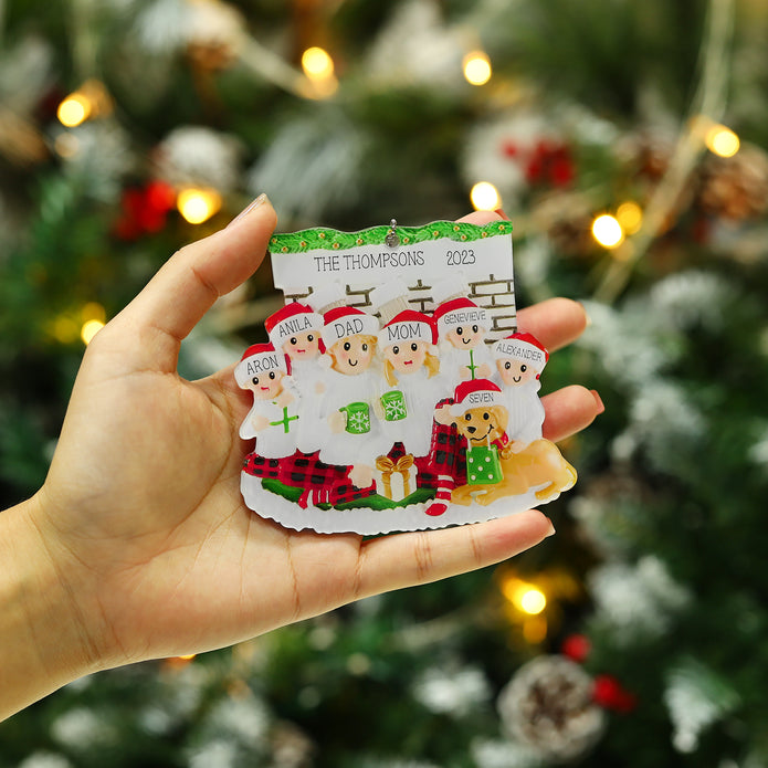 Personalised Family Christmas Ornament - handmade
