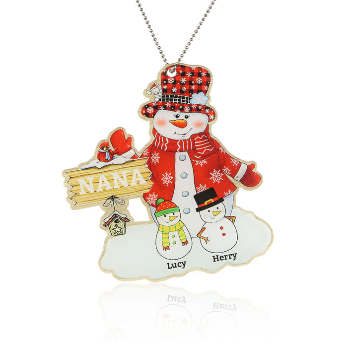 Personalised Snowman Christmas Ornament - handmade