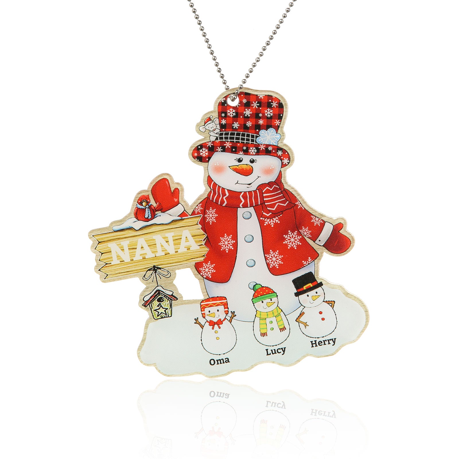 Personalised Snowman Christmas Ornament - handmade