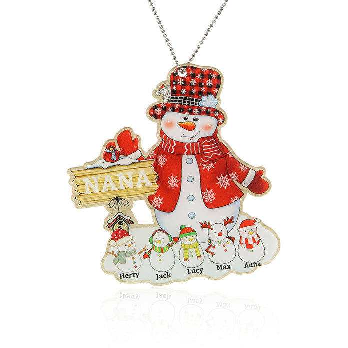 Personalised Snowman Christmas Ornament - handmade