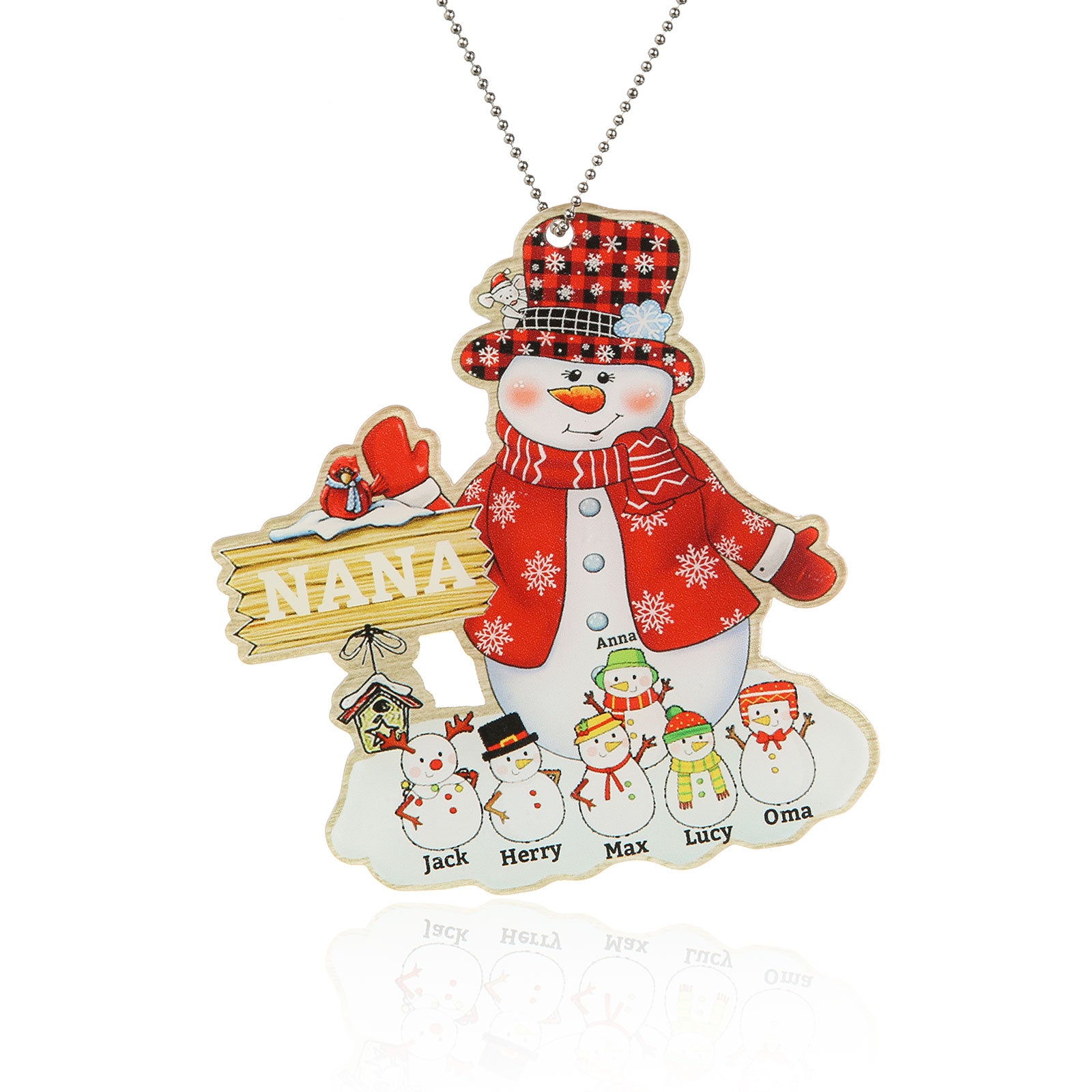 Personalised Snowman Christmas Ornament - handmade