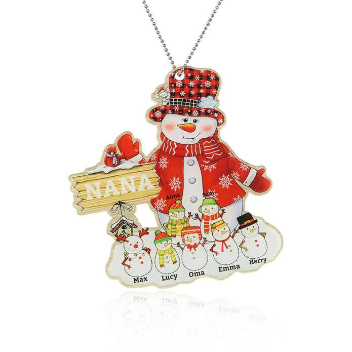 Personalised Snowman Christmas Ornament - handmade