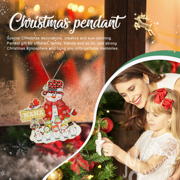 Personalised Snowman Christmas Ornament - handmade