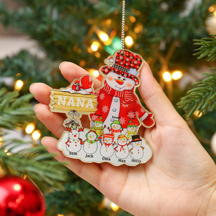 Personalised Snowman Christmas Ornament - handmade