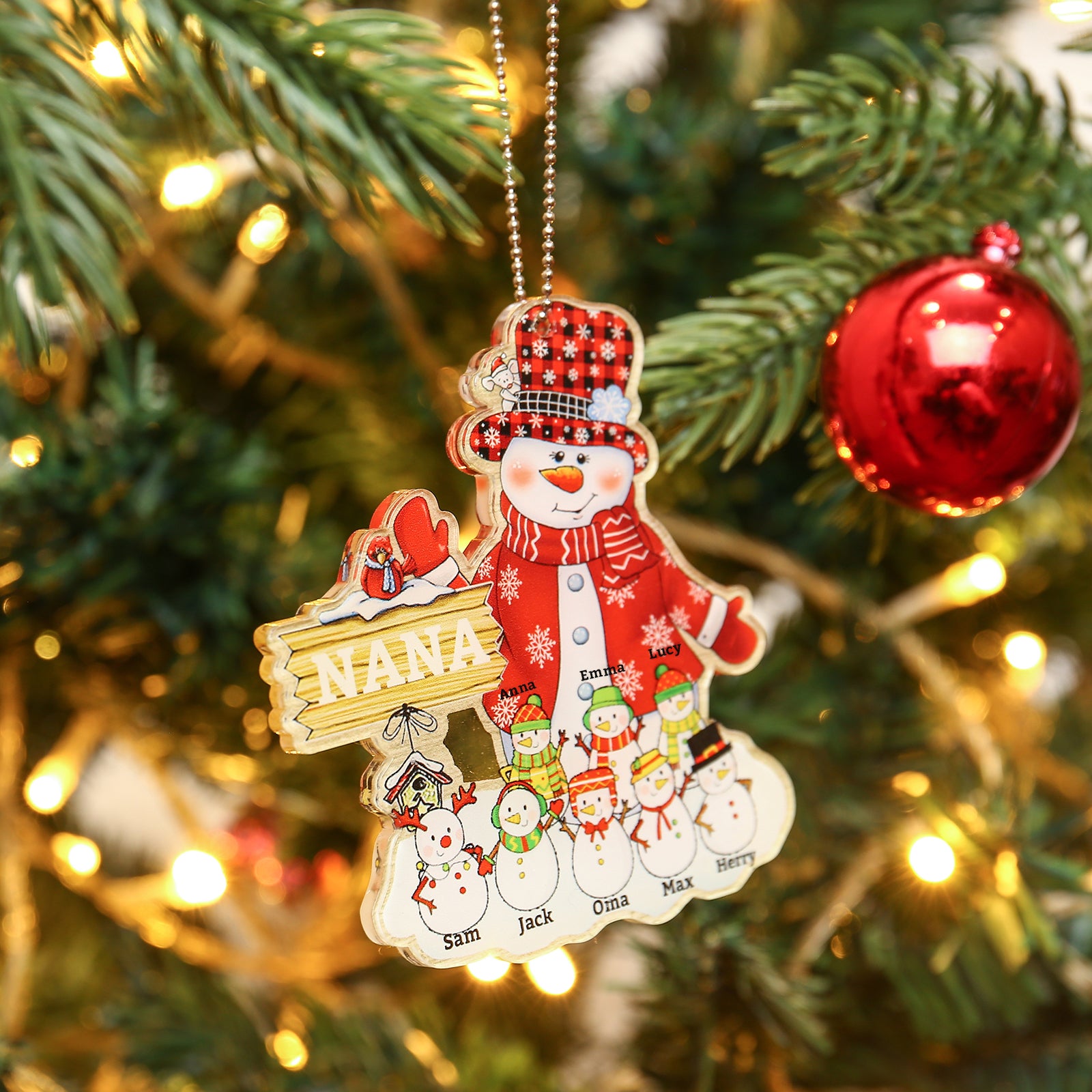 Personalised Snowman Christmas Ornament - handmade