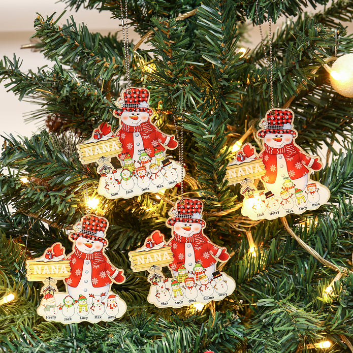 Personalised Snowman Christmas Ornament - handmade