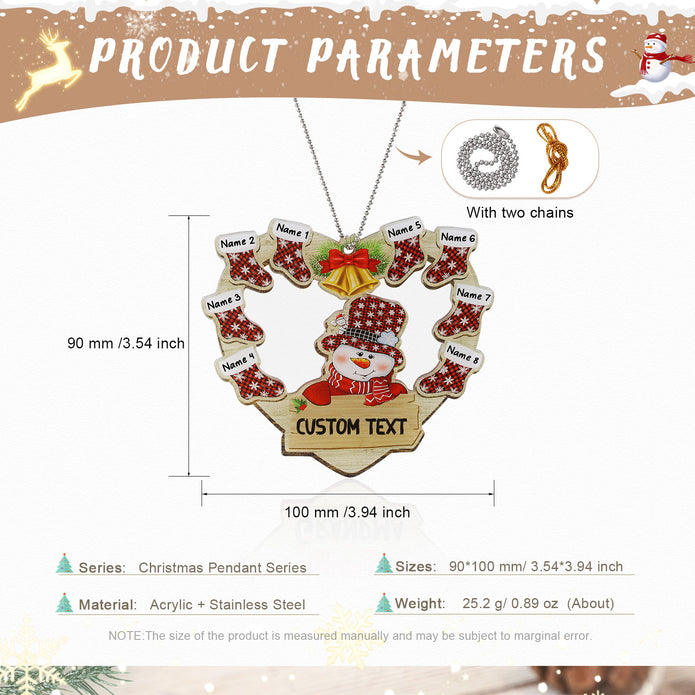 Personalised Heart Snowman Christmas Ornament - handmade