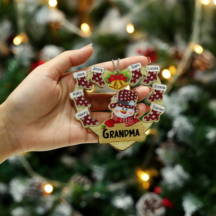 Personalised Heart Snowman Christmas Ornament - handmade