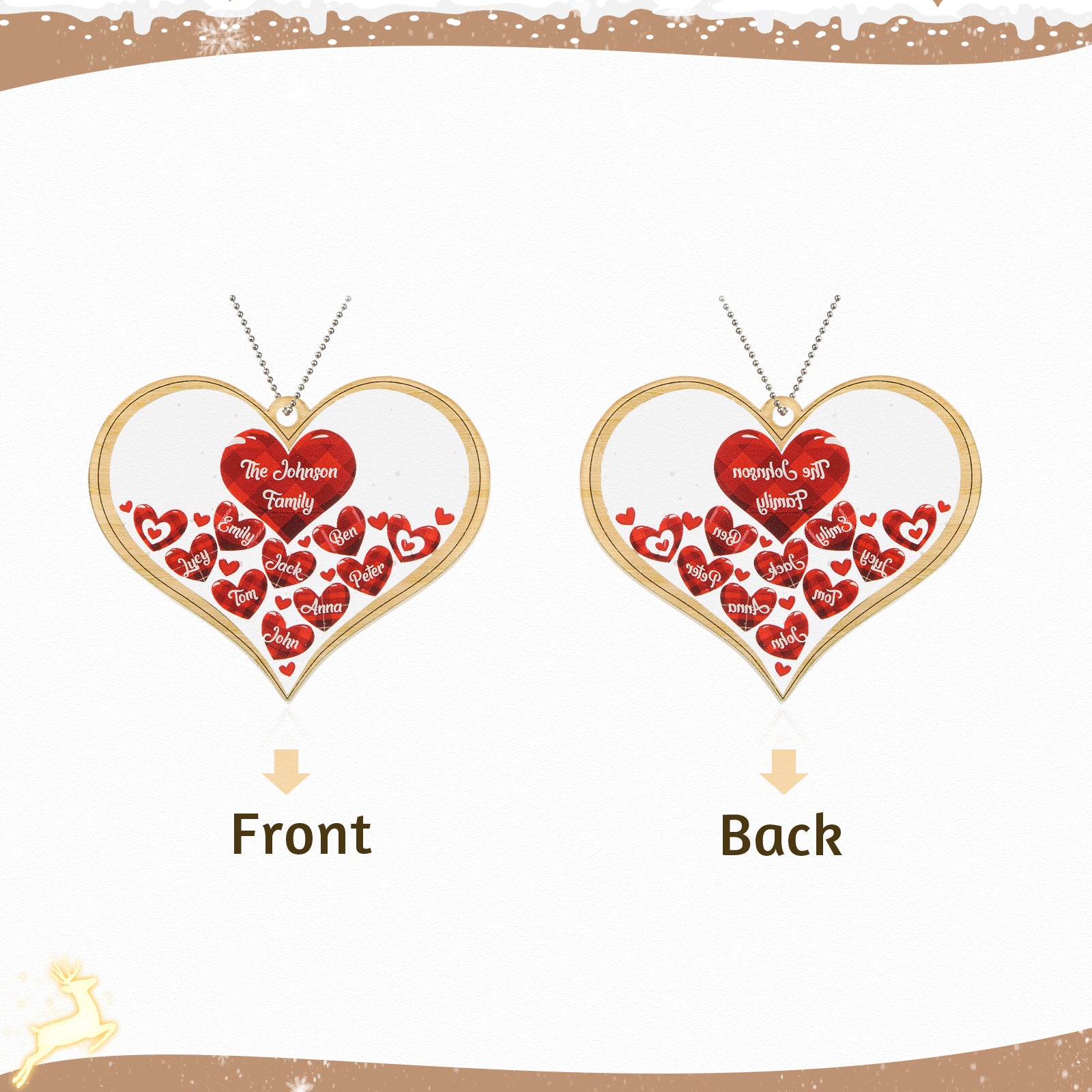 Personalised Heart Christmas Ornament - handmade